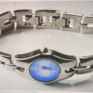 Silver and Blue Wristwatch